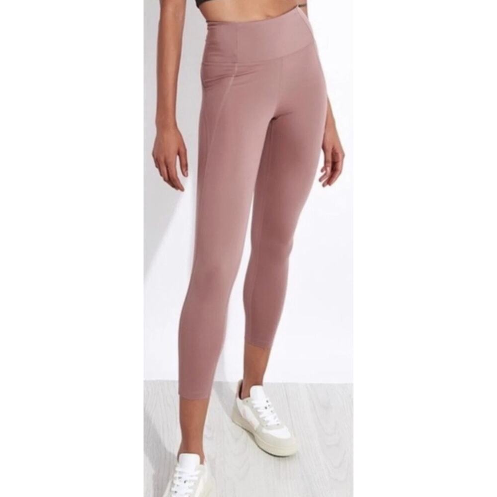 Lot x 2 GIRLFRIEND COLLECTIVE Econyl XXS Leggings Hi Rise Mauve Pink Purple - Picture 3 of 14
